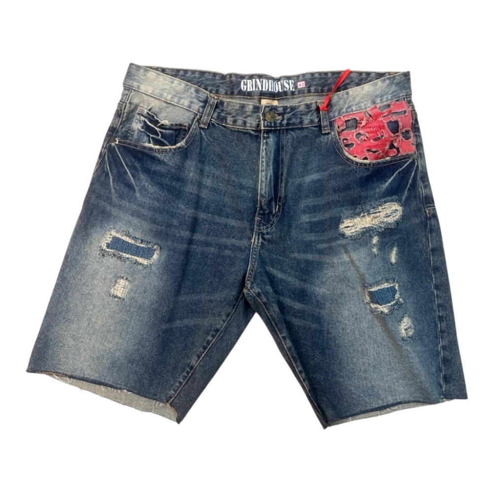 Sz 42 Distressed Blue Denim Shorts